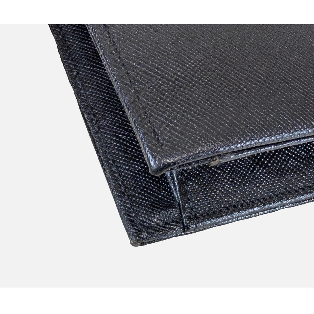 Vintage Yves Saint Laurent YSL Black Saffiano Leather Envelope Button Clutch Bag - Picture 13 of 14